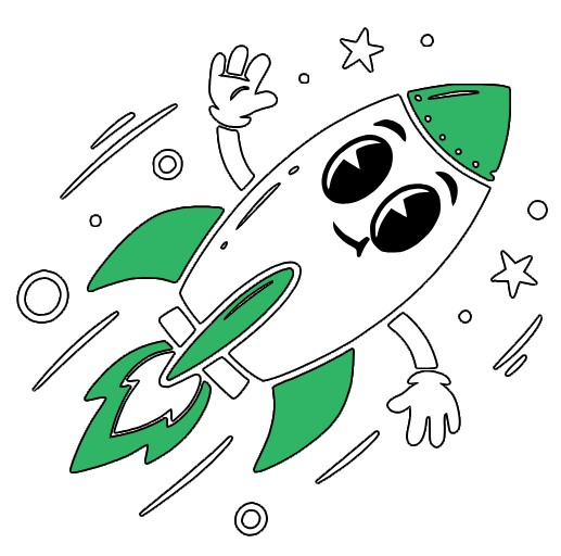 Ilustração de foguete representando sites rápidos e de alta performance